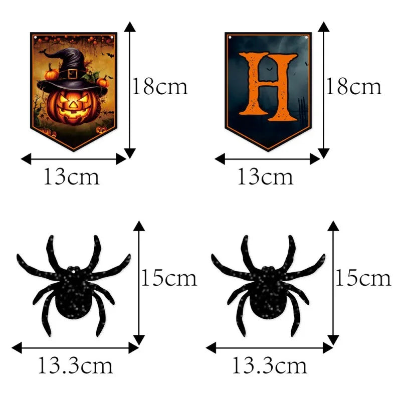 Halloween Decorations Banners Wall Stickers Spider Pendants Hanging Decorations Horror