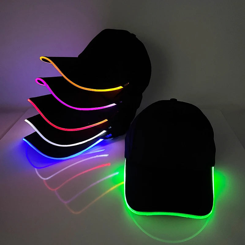 Halloween LED Light Up Baseball Hat Flashing Glow Rave Party Cap Luminous Hat for Women Men Hip-hop Club Festival Supplies