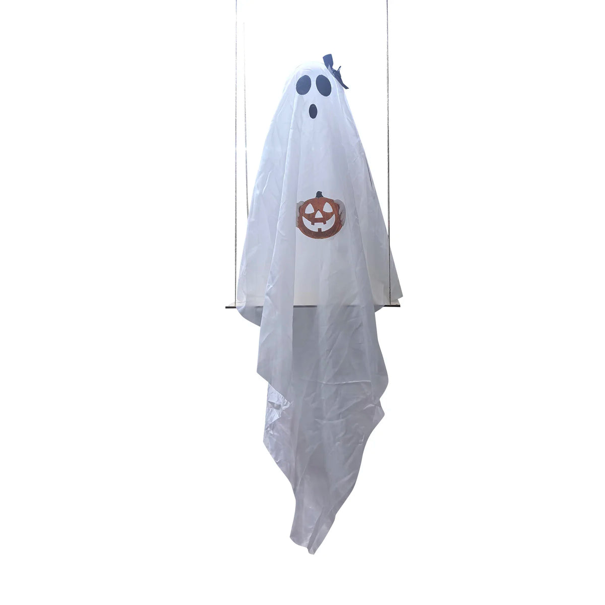 Halloween Ghost Holding Pumpkin Swing Ornament Hanging Swing Ghost Decorations Lighted Trick or Treat Ghosts Hanging Door Decor
