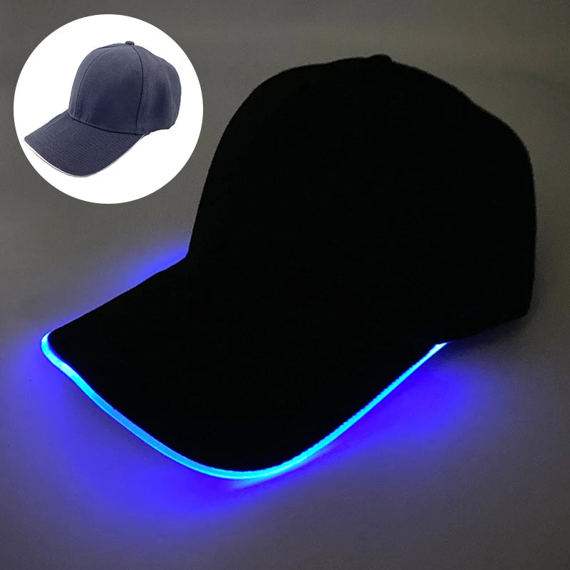 Halloween LED Light Up Baseball Hat Flashing Glow Rave Party Cap Luminous Hat for Women Men Hip-hop Club Festival Supplies