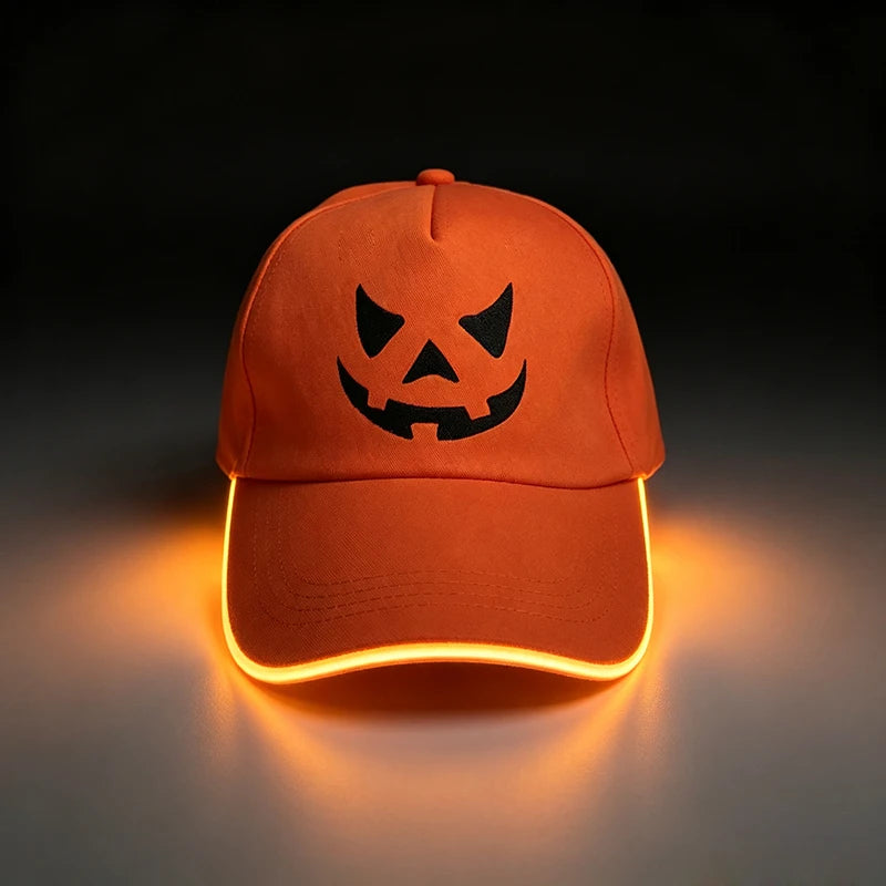 Halloween LED Light Up Baseball Hat Flashing Glow Rave Party Cap Luminous Hat for Women Men Hip-hop Club Festival Supplies
