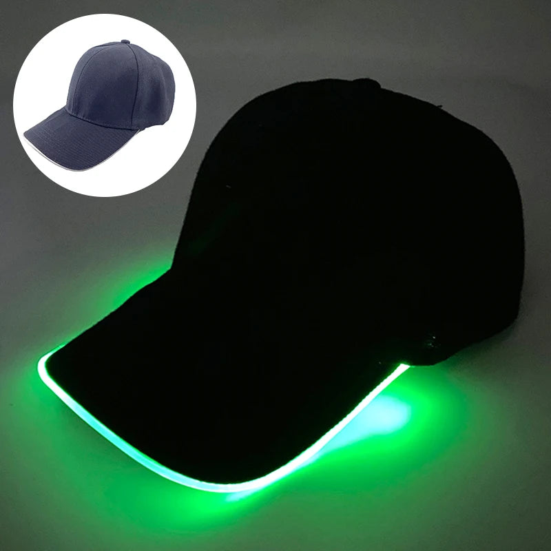 Halloween LED Light Up Baseball Hat Flashing Glow Rave Party Cap Luminous Hat for Women Men Hip-hop Club Festival Supplies