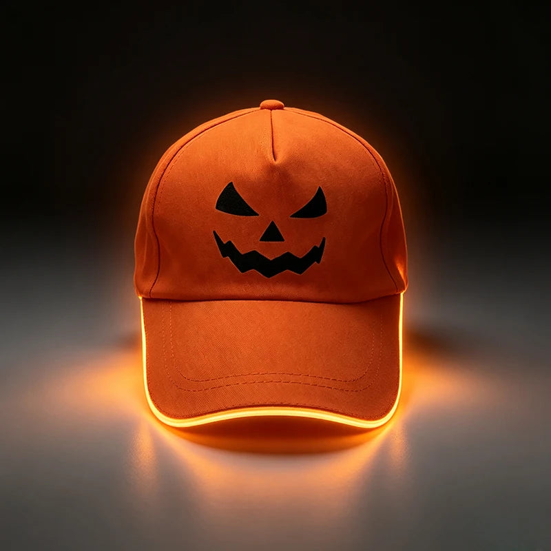 Halloween LED Light Up Baseball Hat Flashing Glow Rave Party Cap Luminous Hat for Women Men Hip-hop Club Festival Supplies