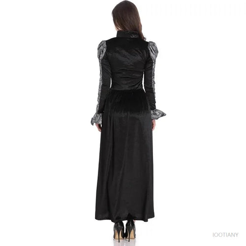 Halloween Day of the Dead Sexy European Medieval Retro Court Gothic Queen Evil Vampire Costume Carnival Party Devil Witch
