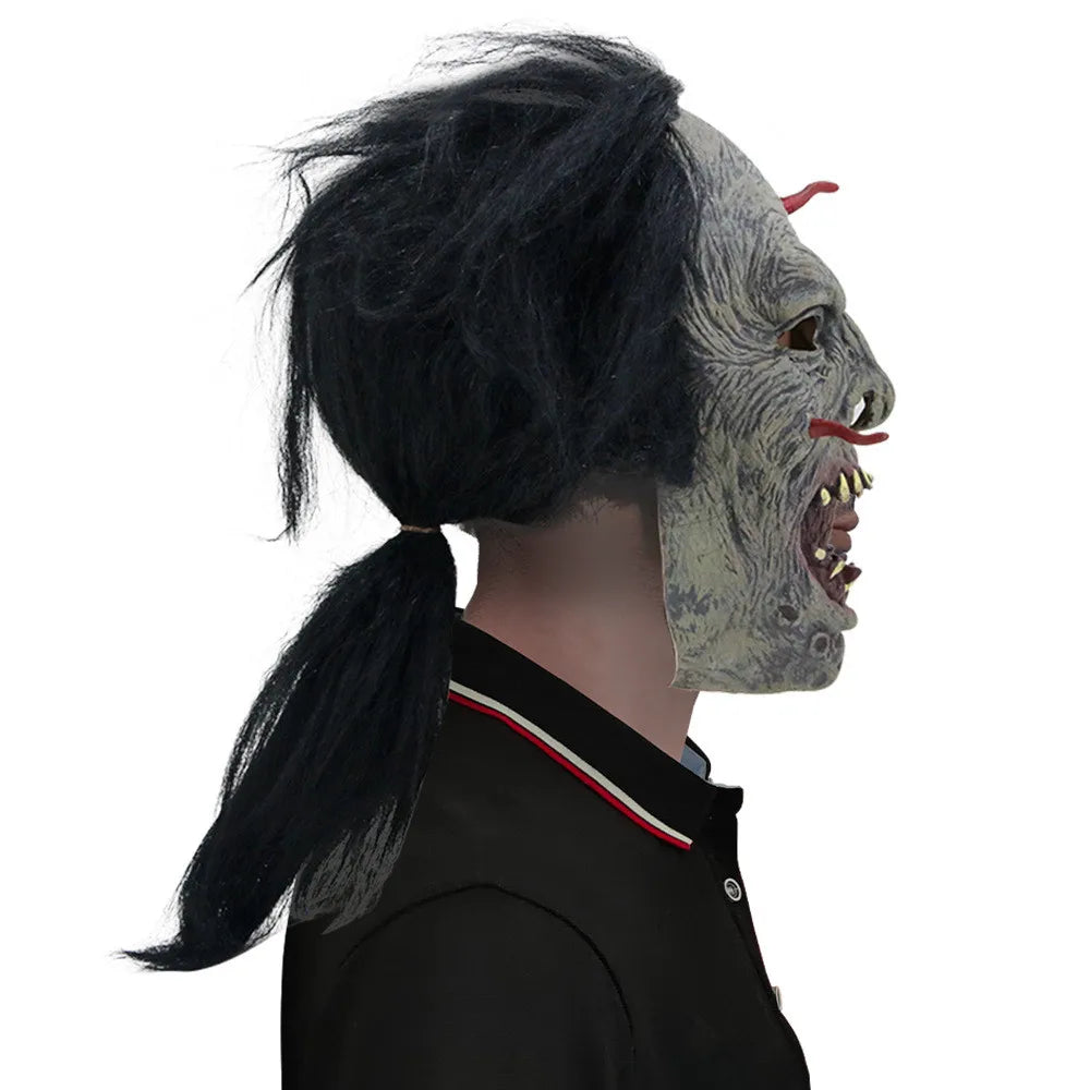 Halloween Mask, Scary Cosplay Party Mask for Adults, Realistic Creepy Horror Mask for Cosplay