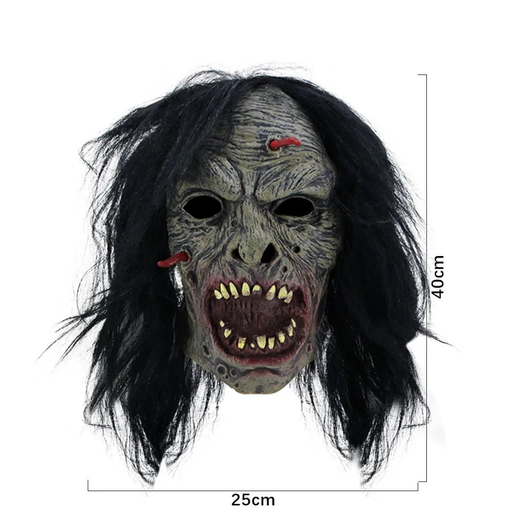 Halloween Mask, Scary Cosplay Party Mask for Adults, Realistic Creepy Horror Mask for Cosplay