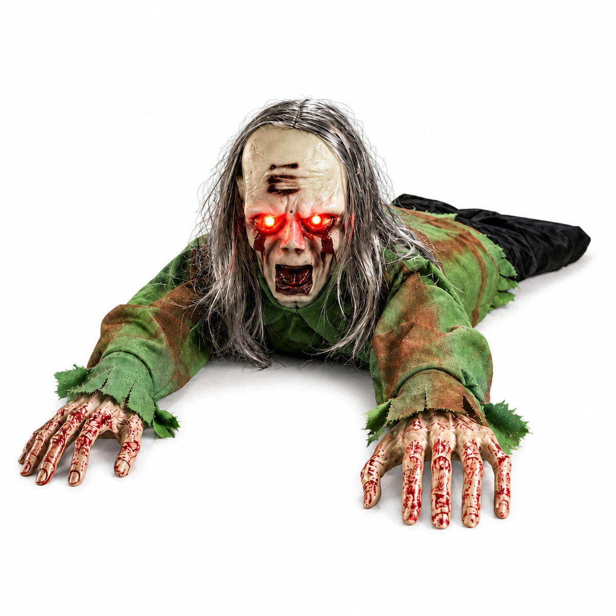 Halloween Crawling Zombie Scary Haunted House Decor Prop Motion Sensor Activated Sound Light Effects Horror Scene Setup