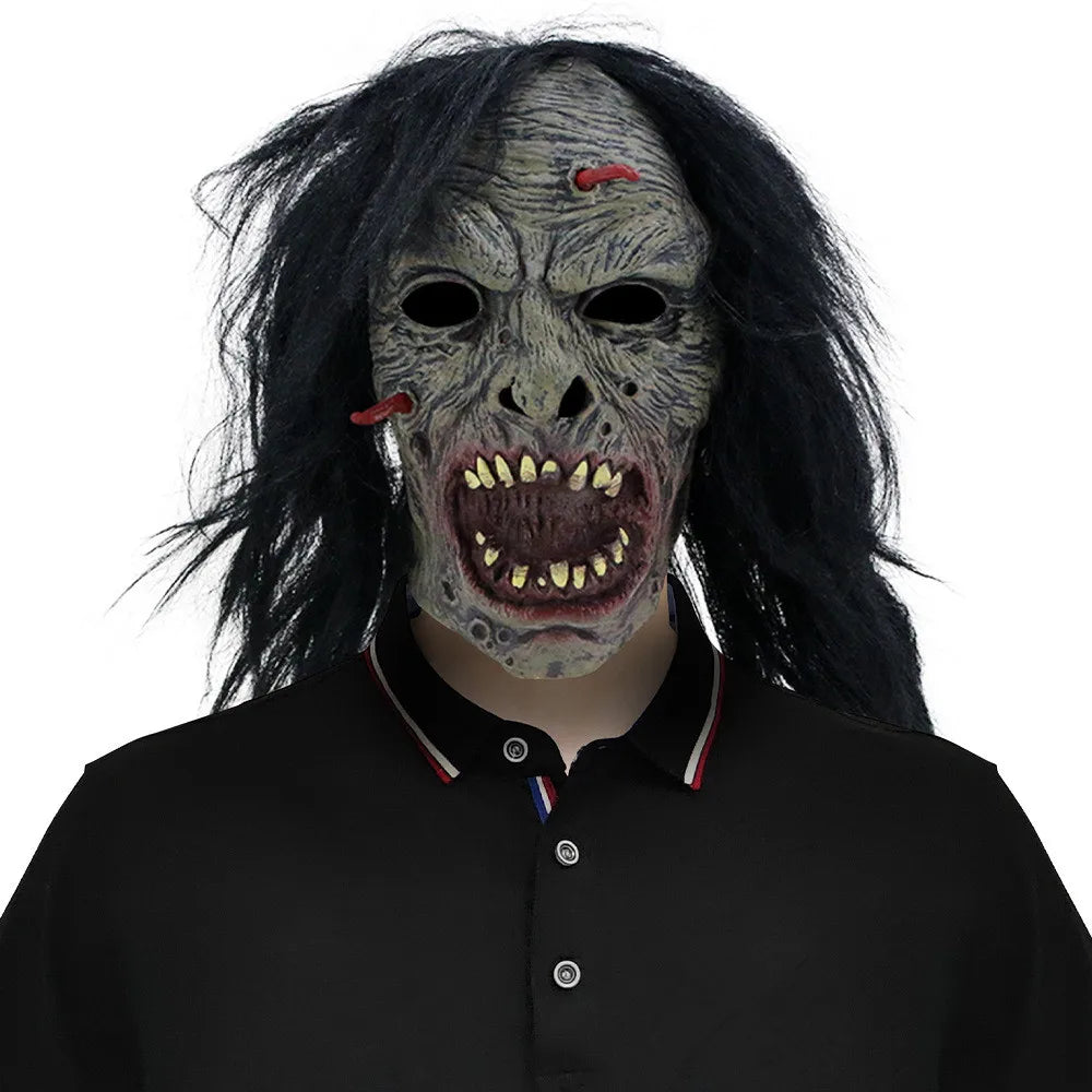 Halloween Mask, Scary Cosplay Party Mask for Adults, Realistic Creepy Horror Mask for Cosplay