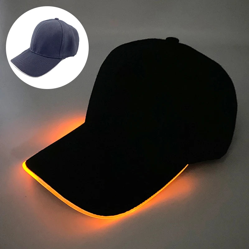 Halloween LED Light Up Baseball Hat Flashing Glow Rave Party Cap Luminous Hat for Women Men Hip-hop Club Festival Supplies